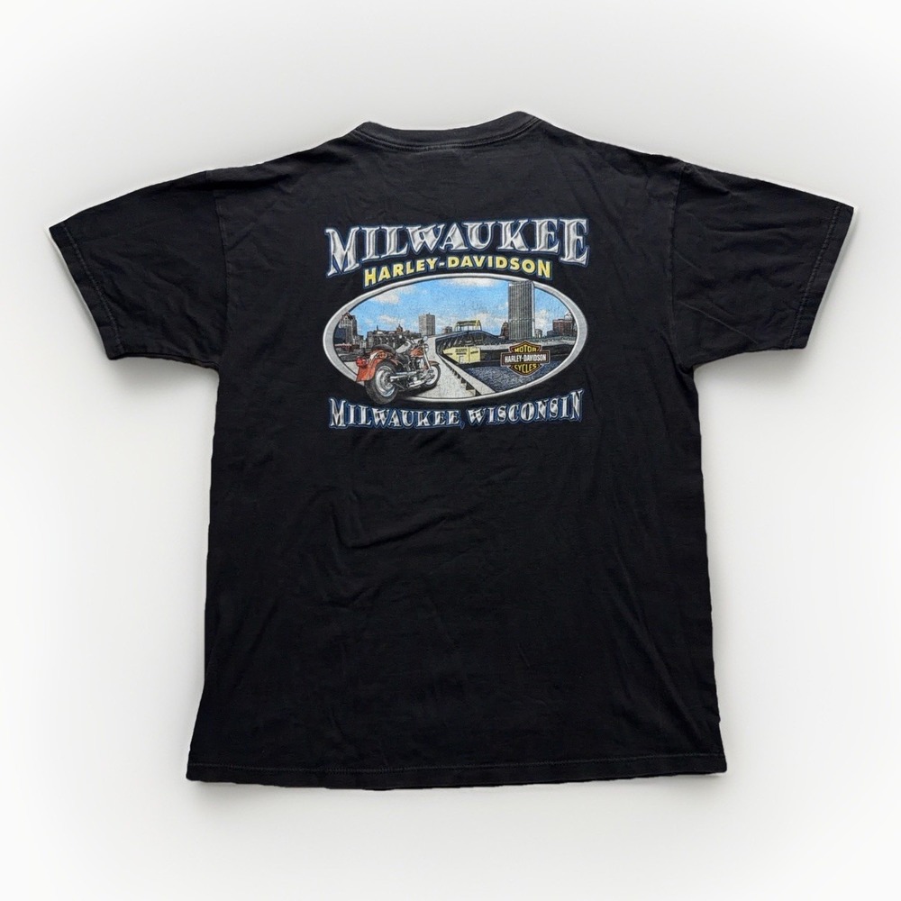 Vintage 1999 Harley Davidson Holoubek Chrome Milwaukee Biker Tee Size XL USA